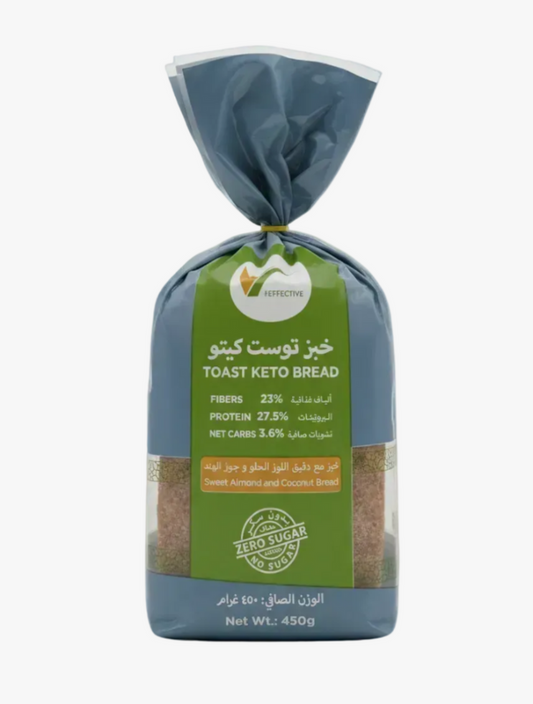 خبز توست كيتو بدقيق اللوز وجوز الهند